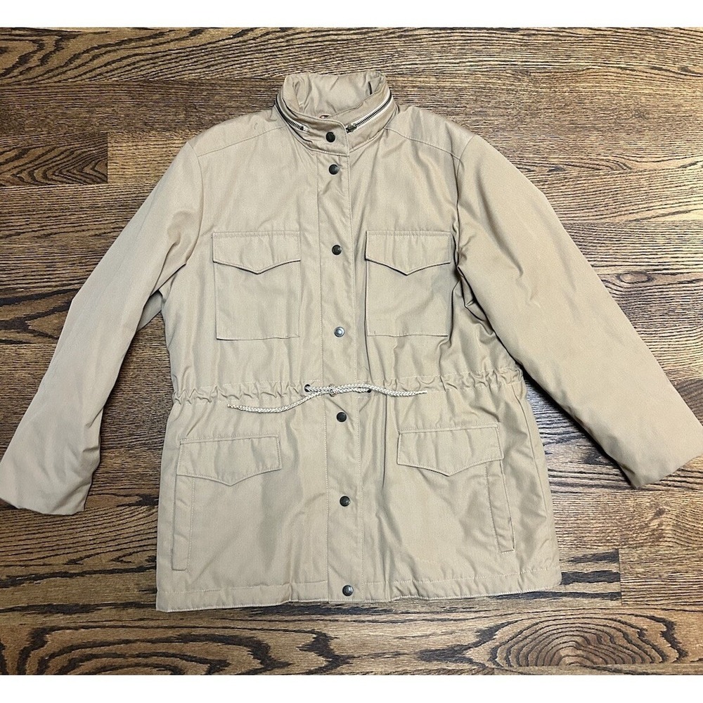 Vintage London Fog Hooded Outdoors Unlimited Jacket Size 12R Barn Coat